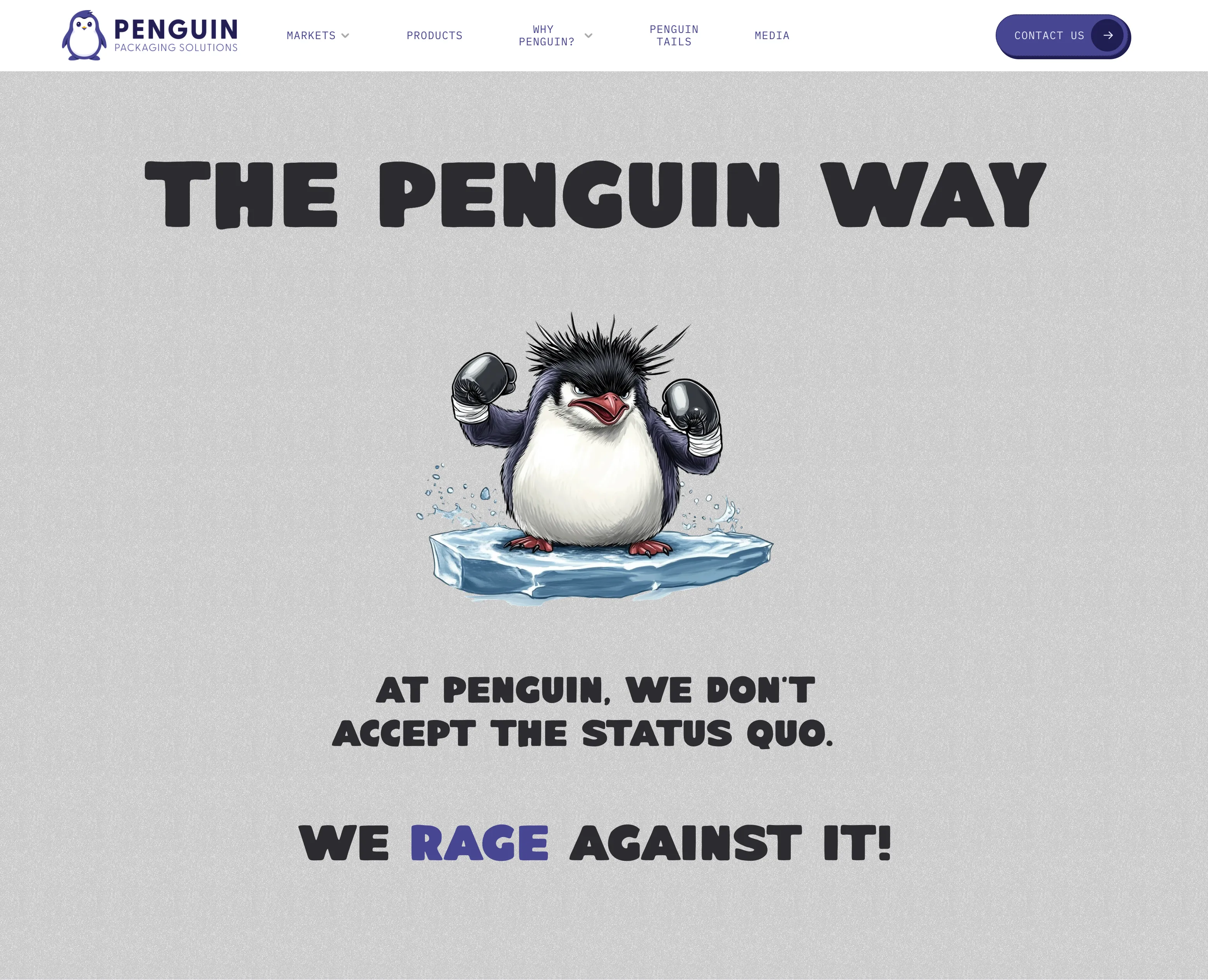 The Penguin Way illustration with a boxing penguin